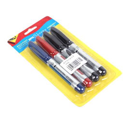 義烏商貿(mào)城批發(fā) 卡裝4支記號(hào)筆，2元店辦公文具首選